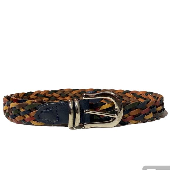 Genuine Leather Multi color Braided Belt Made In Guatemala Size Medium/Large - Picture 1 of 11